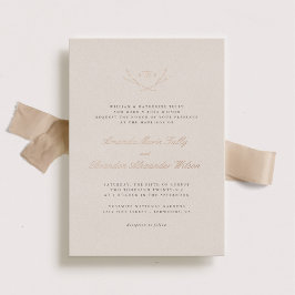 Elegante Wald-Monogramm-Roségold-Hochzeit Folieneinladung