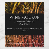 Elegante Wald Roots Custom Wine Labels Weinetikett (Einzelnes Label)