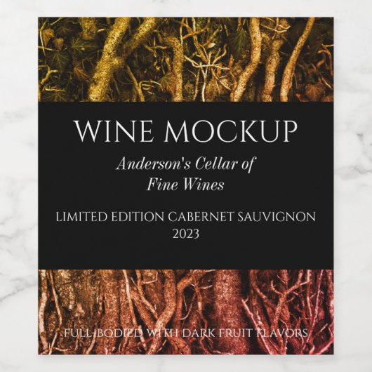 Elegante Wald Roots Custom Wine Labels Weinetikett (Einzelnes Label)