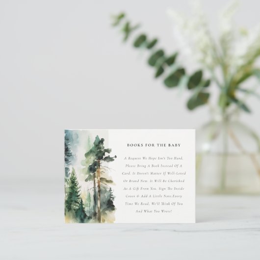 Elegante Waldbücher für Babydusche Begleitkarte (Stehend Vorderseite)