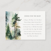 Elegante Waldbücher für Babydusche Begleitkarte (Vorderseite)