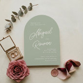 Elegante Waldgrüne Hochzeitsprogrammkarte Einladung
