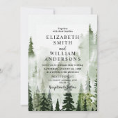 Elegante Waldhochzeit Einladung (Vorderseite)