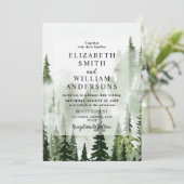 Elegante Waldhochzeit Einladung (Stehend Vorderseite)