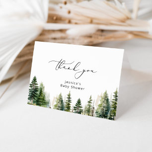 Elegante Waldkiefern-Babyshower-Dankeschön Dankeskarte