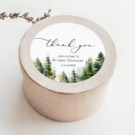 Elegante Waldkiefernbäume Danke Runder Aufkleber