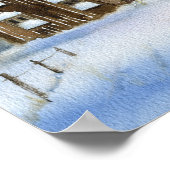 Elegante Waldlandschaft im Winter-Schneeeffekt Poster (Ecke)