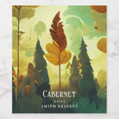 Elegante Waldlandschaften - Eigene Weinmarken Weinetikett (Einzelnes Label)