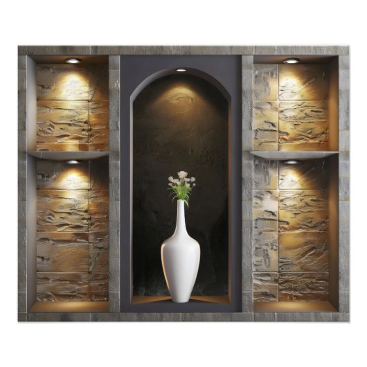 Elegante Wall Fake Shelves Fotodruck (Vorne)