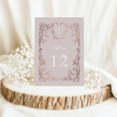 Elegante Wappen Floral Wedding Tischnummer