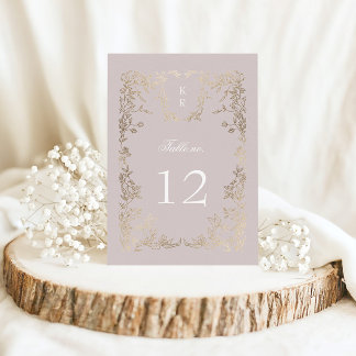 Elegante Wappen Floral Wedding Tischnummer