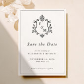 Elegante Wappen-Monogramm-Hochzeit Save The Date
