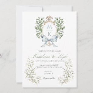 Elegante Wappen-Monogramm-Hochzeitseinladung Einladung