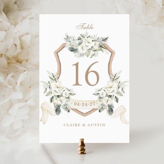 Elegante Wappen Tischnummer