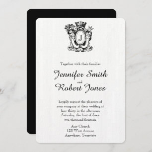 Elegante Wappenkunde-Monogramm-Hochzeits-Einladung Einladung