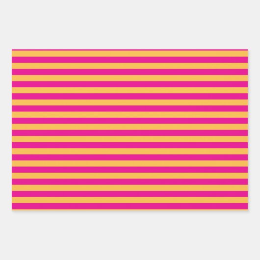 Elegante, warme, gelbe, rosa, blaue und orangefarb geschenkpapier set (Vorderseite)