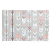 Elegante, warme, graue, rosa Pfeile nach unten Kissenbezug (Rückseite)