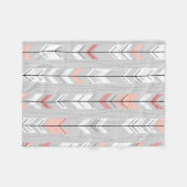 Elegante warme graues Weiß-Rosa-Pfeile, die unten Fleecedecke (Vorderseite (Horizontal))