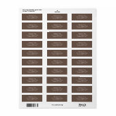 Elegante warme Mocha-Braun-Rücksendeadresse (Vorne)