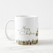 Elegante wärmere Töne Terracotta Weihnachtskerzen Kaffeetasse (Links)