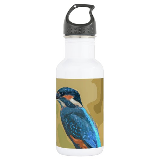 Elegante Wasser-Flasche der Eisvogel-Grafik-| Edelstahlflasche (Vorderseite)