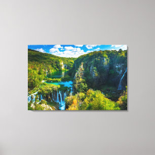 Elegante Wasserfallszene, Kroatien Leinwanddruck