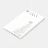 Elegante Wasserfarb-Couture-Brautmode-Designerin Post-it Klebezettel (angewinkelt)