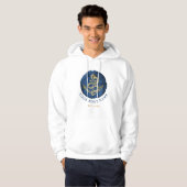 Elegante Wasserfarbe Anchor Nautical Name Navy Bla Hoodie (Vorne ganz)