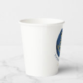 Elegante Wasserfarbe Anchor Nautical Name Navy Bla Pappbecher (Rechts)