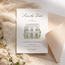 Elegante Wasserfarbe-Anwesen-Foto-Save-the-Date-Ka