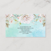 Elegante Wasserfarbe aquamarin blau, blau, pink, w Visitenkarte (Rückseite)