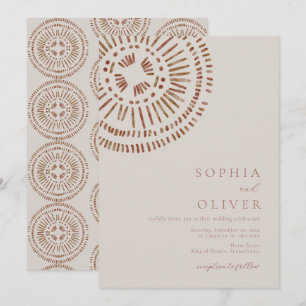 Elegante Wasserfarbe Art Deco Tropische Hochzeit Einladung