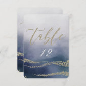 Elegante Wasserfarbe bei Hochzeiten im Surf Tischn Einladung (Vorne/Hinten)