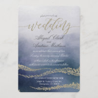 Elegante Wasserfarbe bei Surf Hochzeit Einladung