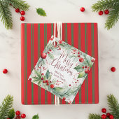 Elegante Wasserfarbe Berry und Pine Weihnachten Geschenkanhänger