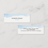 Elegante Wasserfarbe BLAU minimal Mini Visitenkarte (Vorne/Hinten)