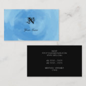 Elegante Wasserfarbe Blau Visitenkarte (Vorne/Hinten)