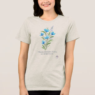 Elegante Wasserfarbe Blaue Leinblume Hoffnung Moti Tri-Blend Shirt