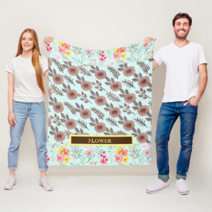 Elegante Wasserfarbe Blume anpassen Fleecedecke