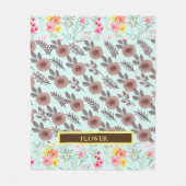 Elegante Wasserfarbe Blume anpassen Fleecedecke (Vorderseite)
