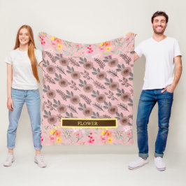 Elegante Wasserfarbe Blume anpassen Fleecedecke