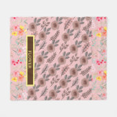 Elegante Wasserfarbe Blume anpassen Fleecedecke (Vorderseite (Horizontal))
