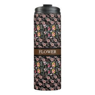Elegante Wasserfarbe Blume anpassen Thermosbecher