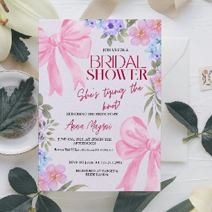 Elegante Wasserfarbe Blumenbögen Brautparty Spaß Einladung