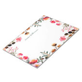 Elegante Wasserfarbe Blumengrün Personalisiert Notizblock (angewinkelt)