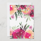 Elegante Wasserfarbe Blumenrosa Bridesmaids Brunch Einladung (Rückseite)