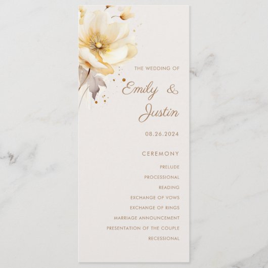 Elegante Wasserfarbe Blütenfarben Delikatessen Hoc Programm (Vorderseite)