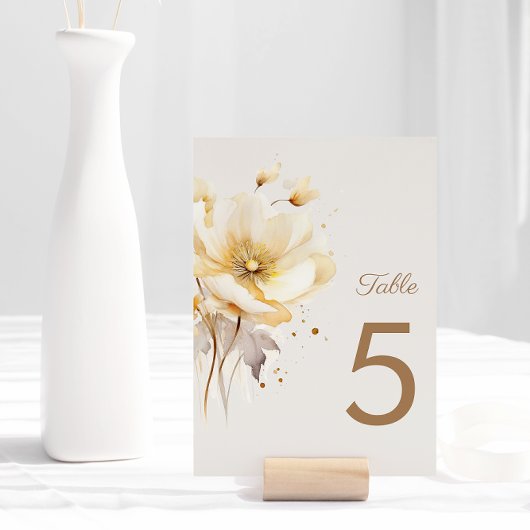 Elegante Wasserfarbe Blütenfarben Delikatessen Hoc Tischnummer