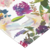 Elegante Wasserfarbe Blütenrosa Lila Weiß Grün Tischdecke (Schrägansicht)