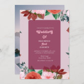 elegante Wasserfarbe BOHO FLORAL WEDD Einladung (Vorne/Hinten)